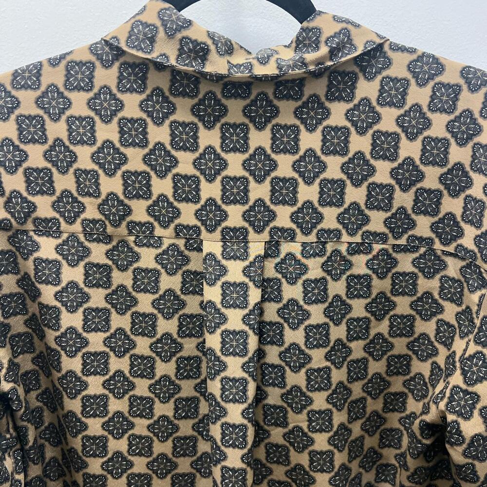 Vintage 80s brown and black jones wear women’s blouse size 8 - Picture 4 of 6